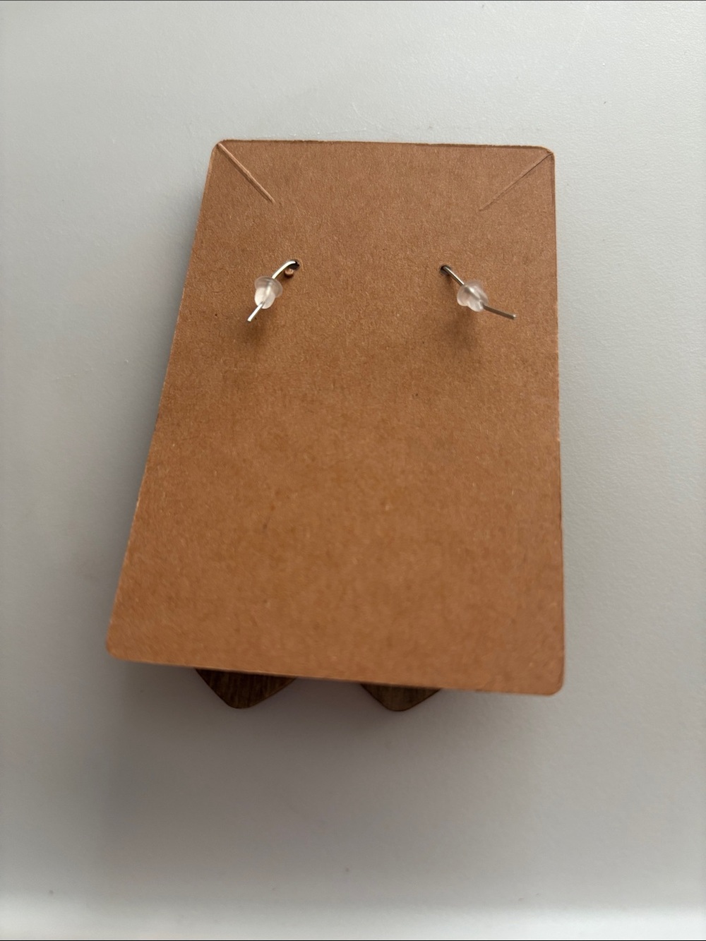 Fashion Jewelry Brown Teardrop Wood Earrings with Green and White Leaf Design - Picture 3 of 3